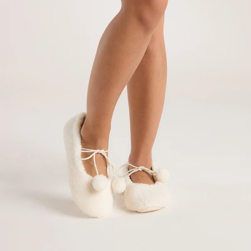 Pantoufle Ballerine Poppy - Écru