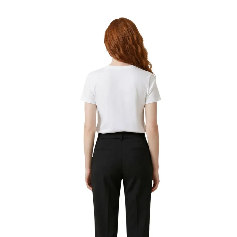 Haut pour femmes Liu Jo en coton, col rond, en t-shirt blanc, orné de strass