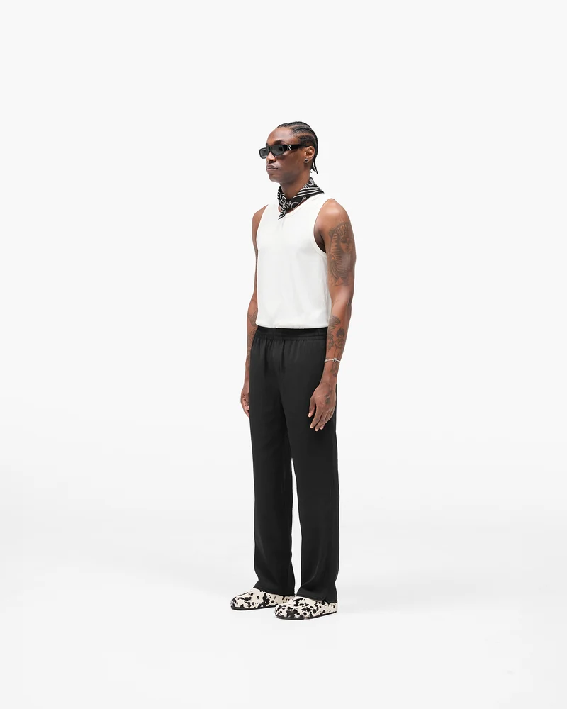 Piped Track Pant - Jet Black