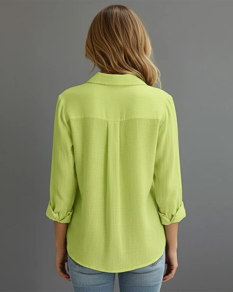 Jecca Blouse Femme Boutonnée – Chemisier Élégant Manches Longues, Coupe Ajustée & Chic
