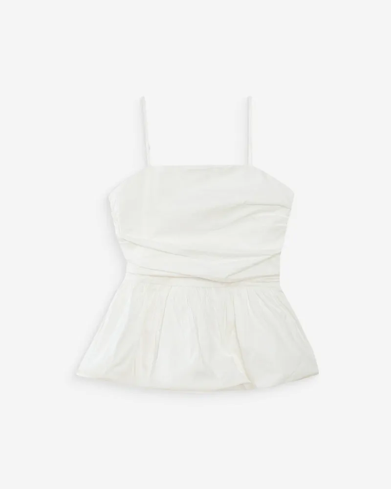 Top péplum bustier à encolure carrée ivoire Valo