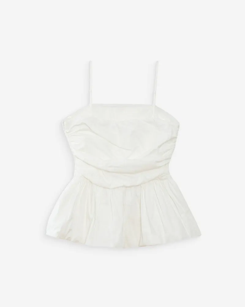 Top péplum bustier à encolure carrée ivoire Valo