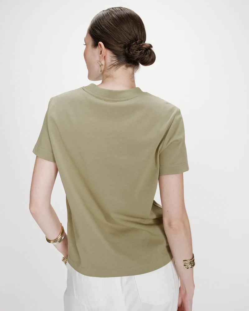 T-shirt en coton manches courtes sauge Vanders