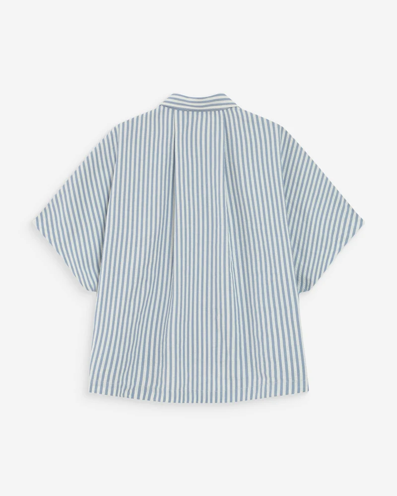Chemise large à rayures manches courtes bleuet Vercia