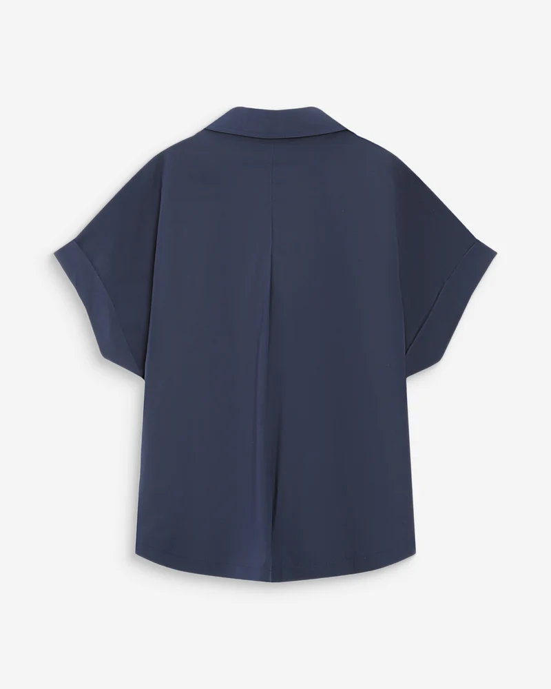 Blouse large en coton manches courtes marine Versigny