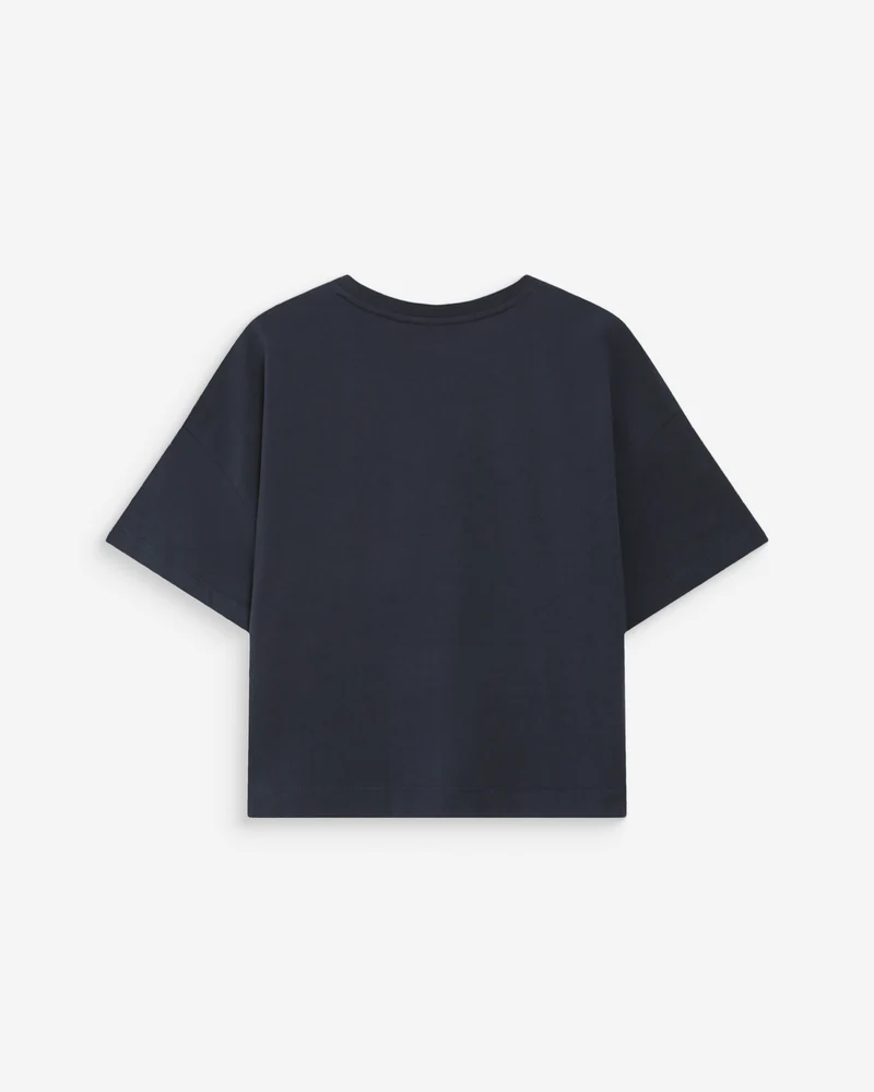 Top oversize en coton message imprimé marine Voss