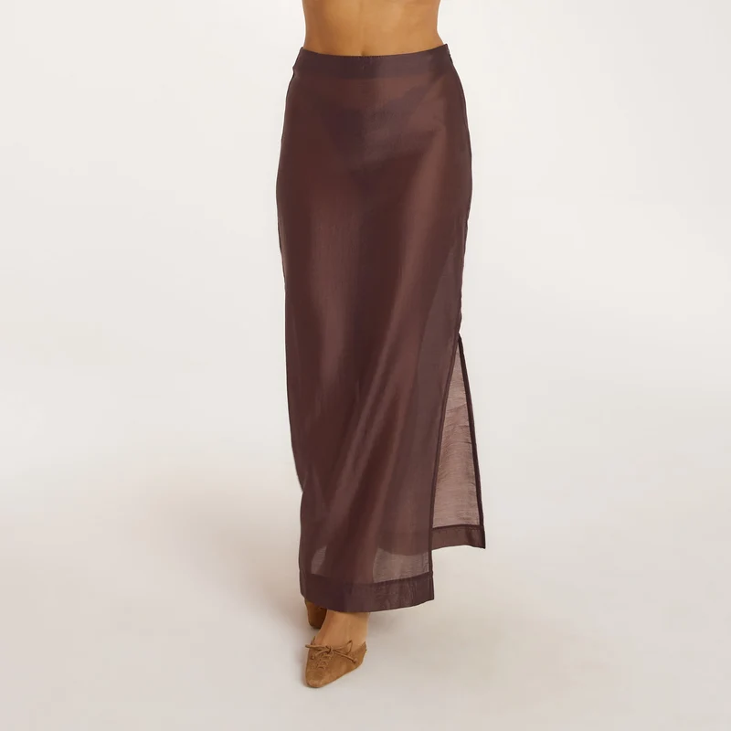 Maxi-Jupe Transparente - Chocolat
