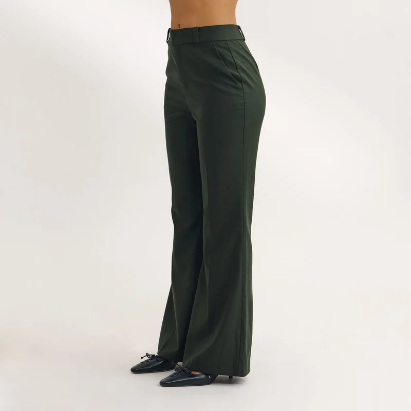 Pantalon Évasé - Vert Foncé