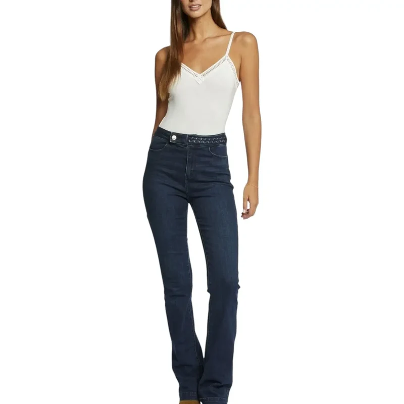 Haut sans manches pour femmes Morgan De Toi blanc, col V dégagé, viscose, élasthanne