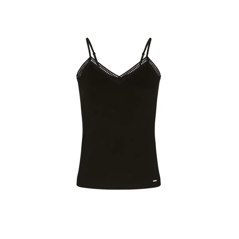 Haut sans manches pour femmes Morgan De Toi blanc, col V dégagé, viscose, élasthanne