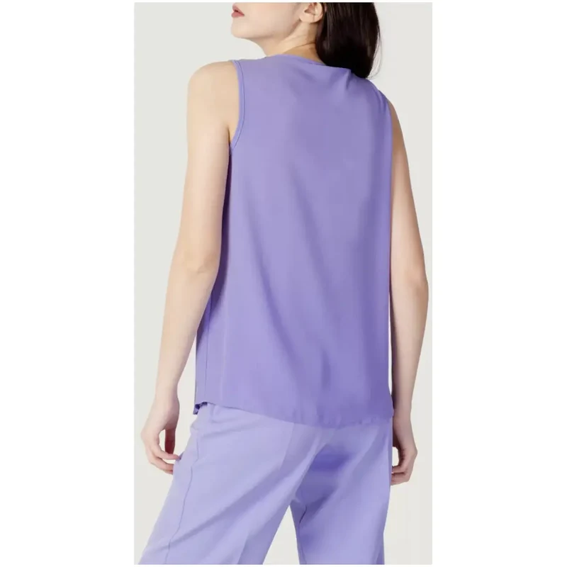 Débardeur pour femme Hanny Deep violet sans manches à col rond