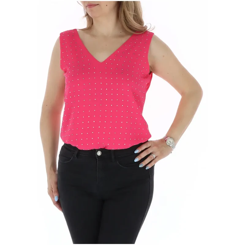 Haut sans manches pour femmes Gaudì couleur fuchsia, col en V, en viscose