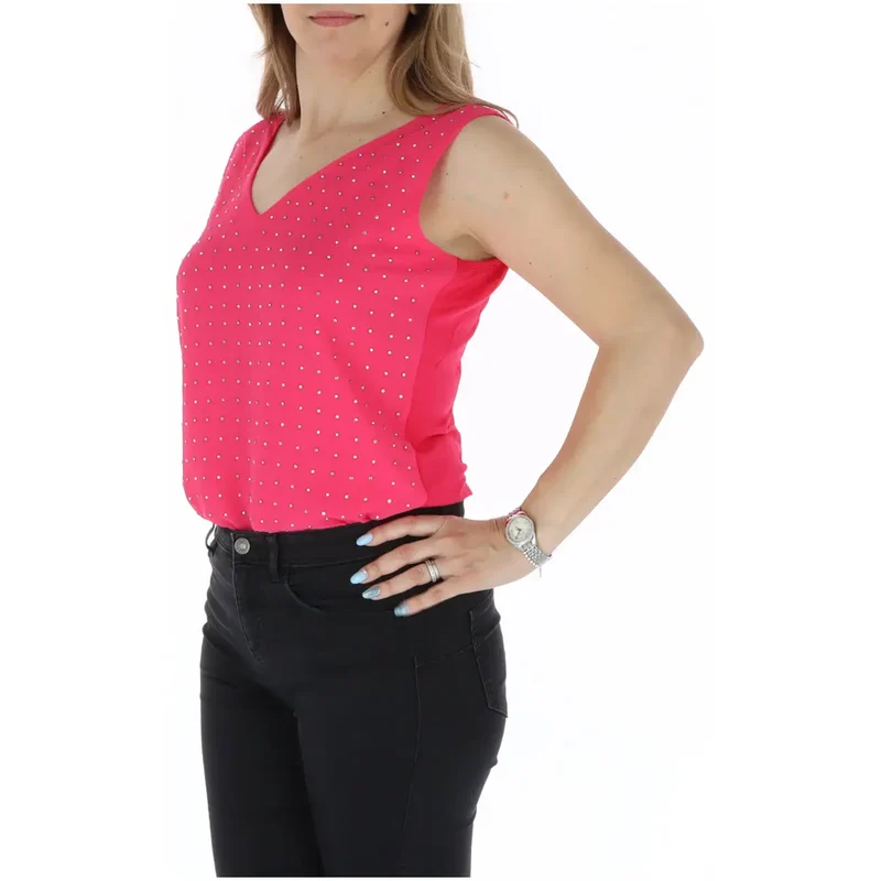 Haut sans manches pour femmes Gaudì couleur fuchsia, col en V, en viscose