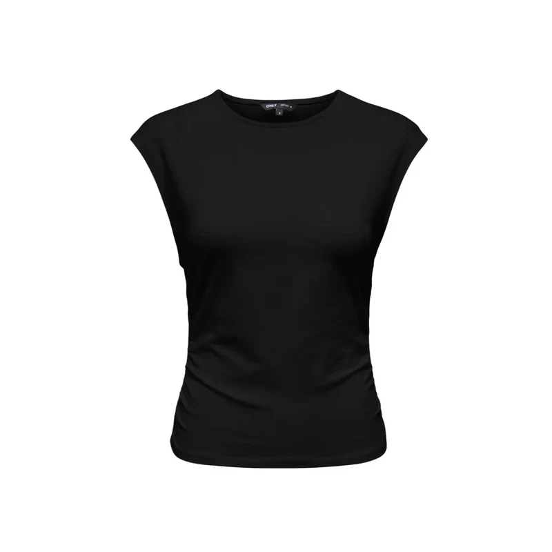 Only les femmes portent les casquettes Mira en coton lycra rondes et noires à encolure ronde
