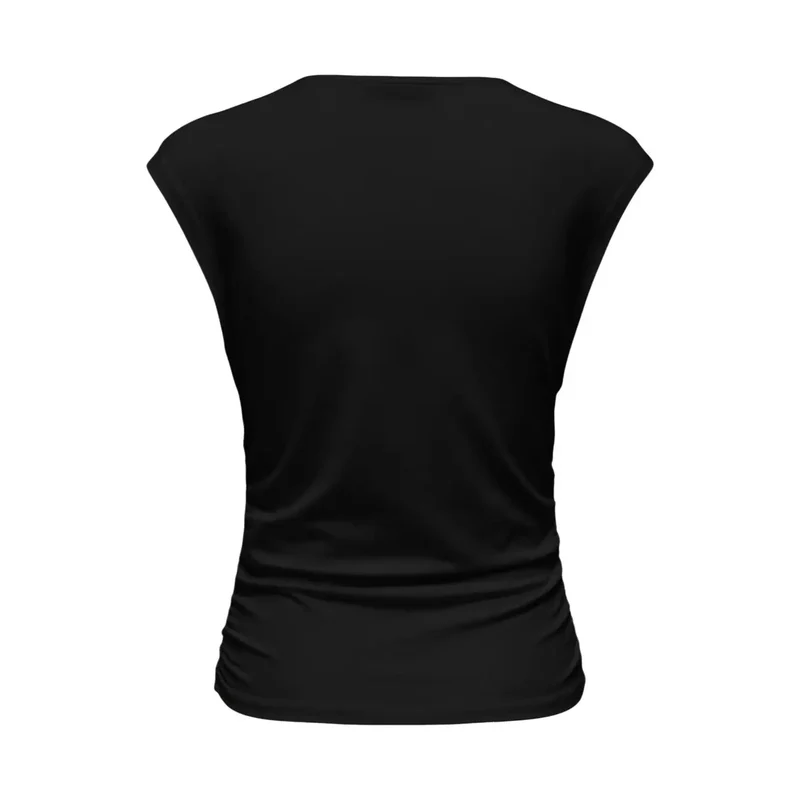 Only les femmes portent les casquettes Mira en coton lycra rondes et noires à encolure ronde
