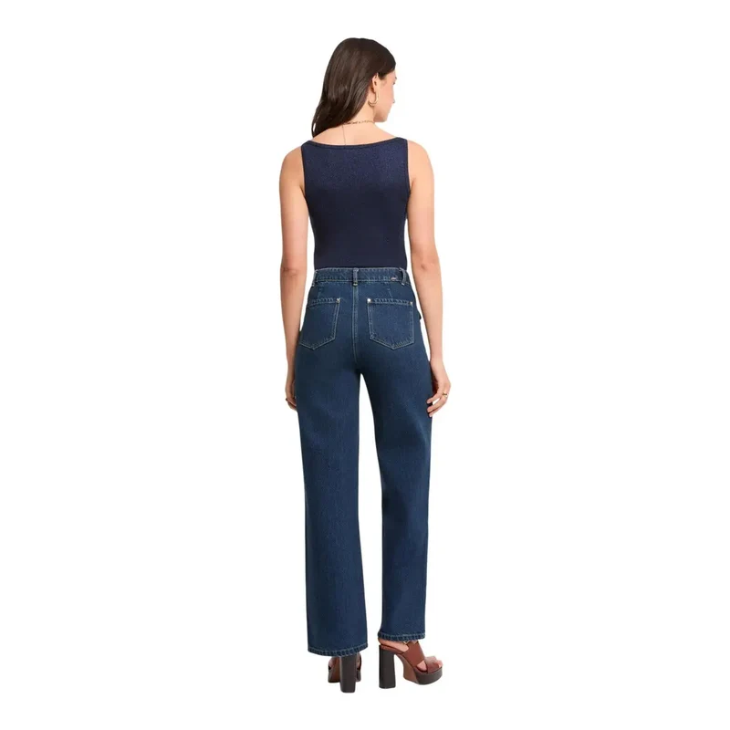 Haut à bretelles croisées bleu pour femmes de Morgan De Toi, en viscose, col carré