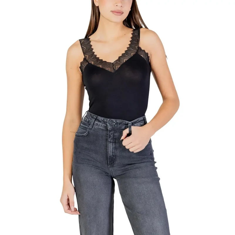 Haut à bretelles croisées bleu pour femmes de Morgan De Toi, en viscose, col carré