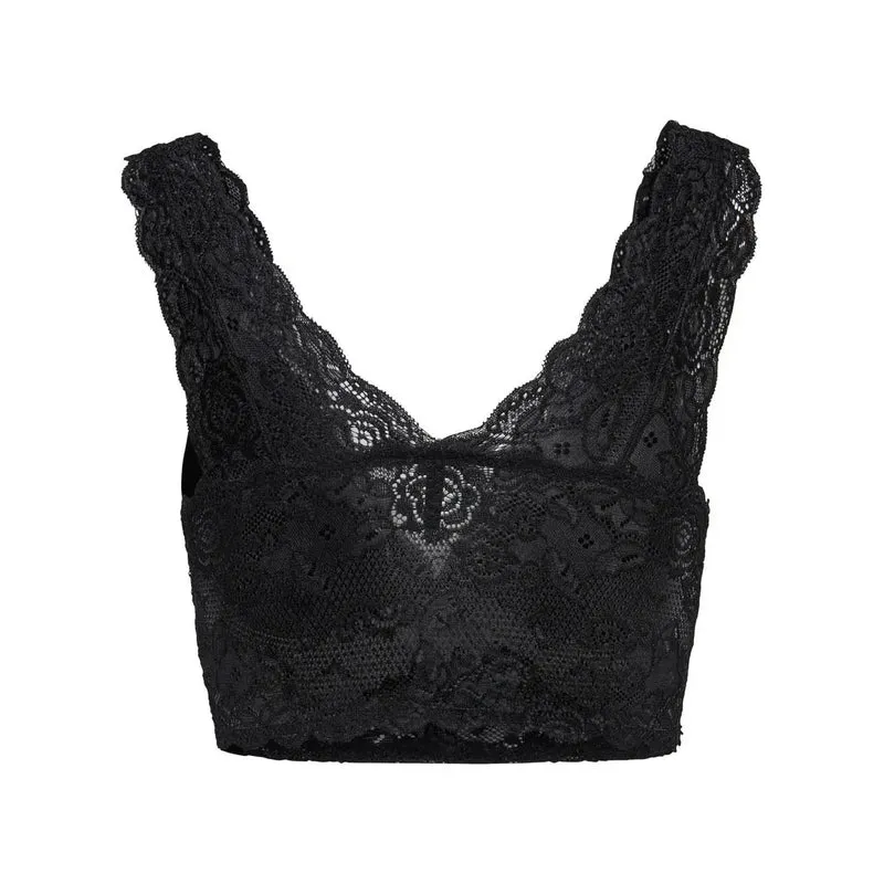 Haut sans manches à encolure en V, pour femmes, noir, en polyester, 15107599