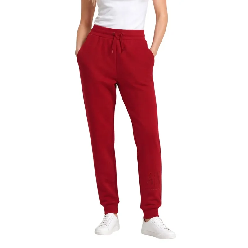 Pantalon pour femmes Armani Exchange rouge en mélange de viscose taille KH