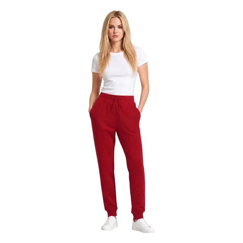 Pantalon pour femmes Armani Exchange rouge en mélange de viscose taille KH