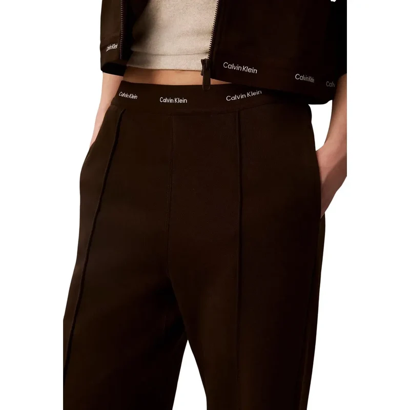 Pantalon en coton marron pour femmes Calvin Klein Jeans