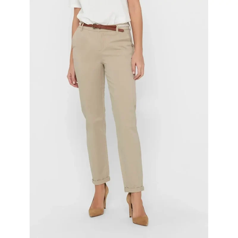 Pantalon pour femmes vert ajusté slim fermeture éclair à boutons 15218519