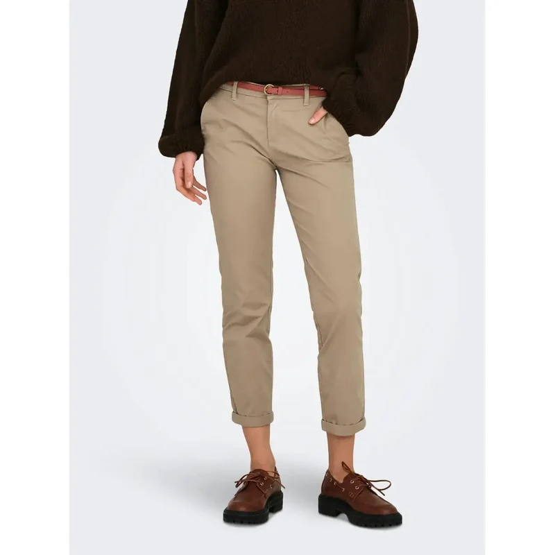 Pantalon pour femmes vert ajusté slim fermeture éclair à boutons 15218519