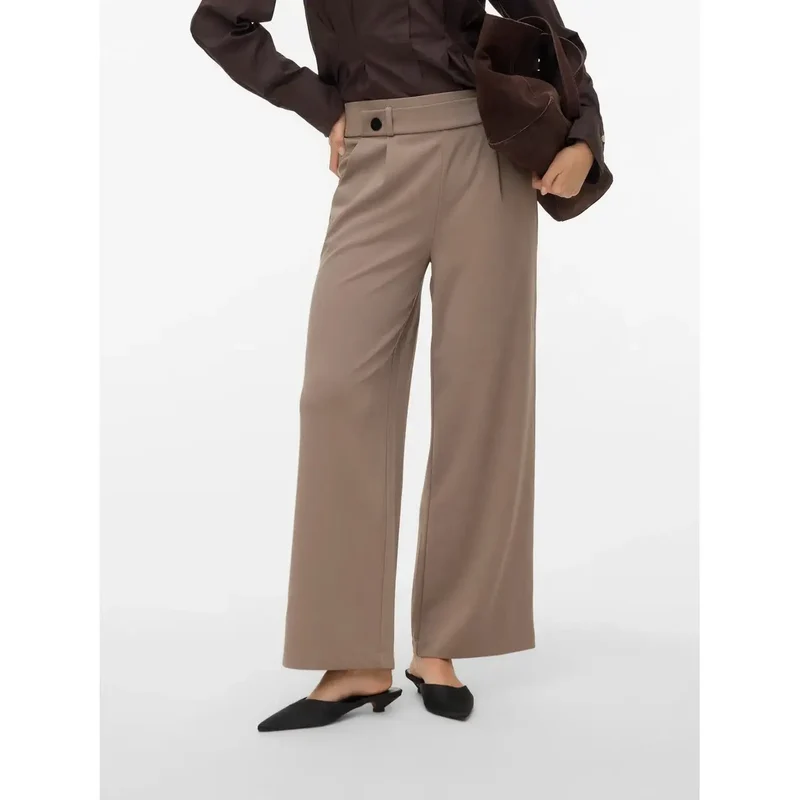 Pantalons pour femmes Vero Moda Beige à enfiler, en polyester