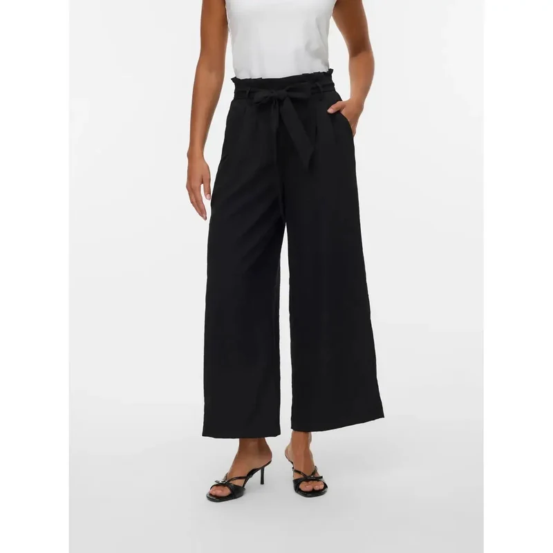Vero Moda Femmes Pantalon Beige Enfilable Mélange de Viscose