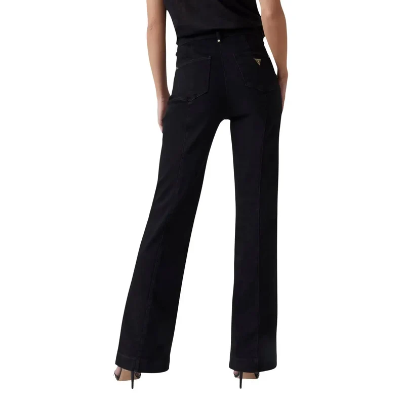 Devinez Femmes Nouveau Faye Pantalon Noir Coton Pantalon