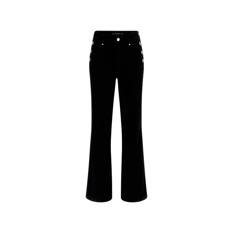 Devinez Femmes Nouveau Faye Pantalon Noir Coton Pantalon