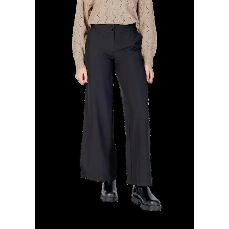 Pantalons à jambes larges pour femmes Jacqueline De Yong en polyester noir