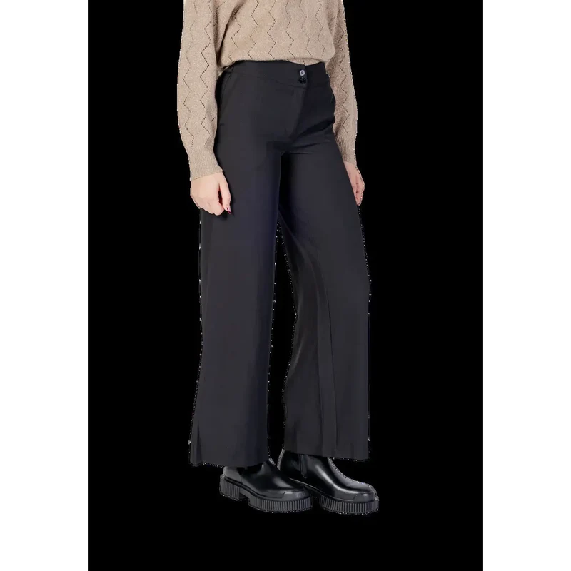 Pantalons à jambes larges pour femmes Jacqueline De Yong en polyester noir
