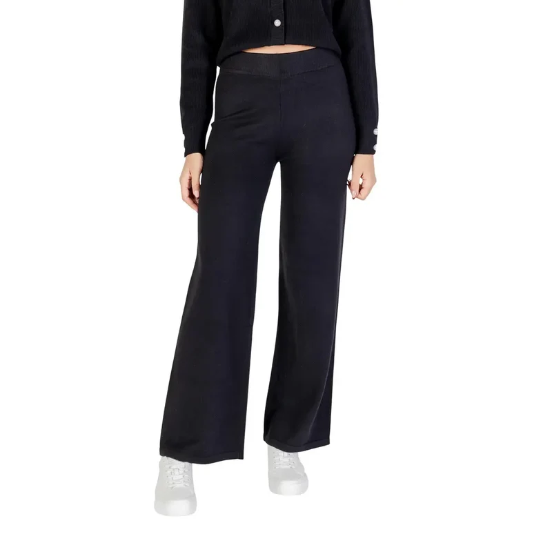 Pantalon pour femmes en viscose noire, hiver, saison automne-hiver