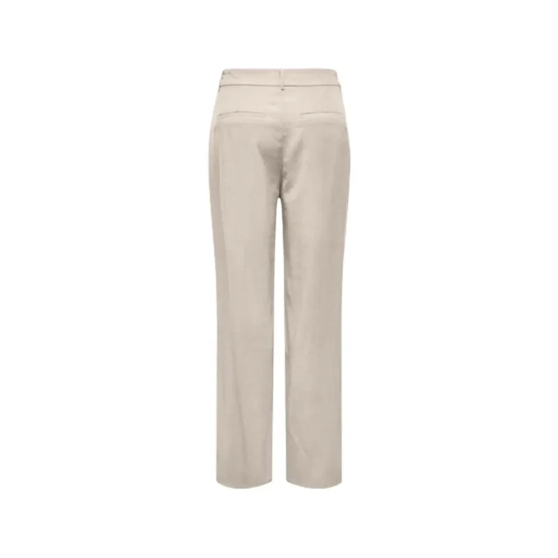Onlyfemmes Pantalons droits beiges en viscose coupe régulière