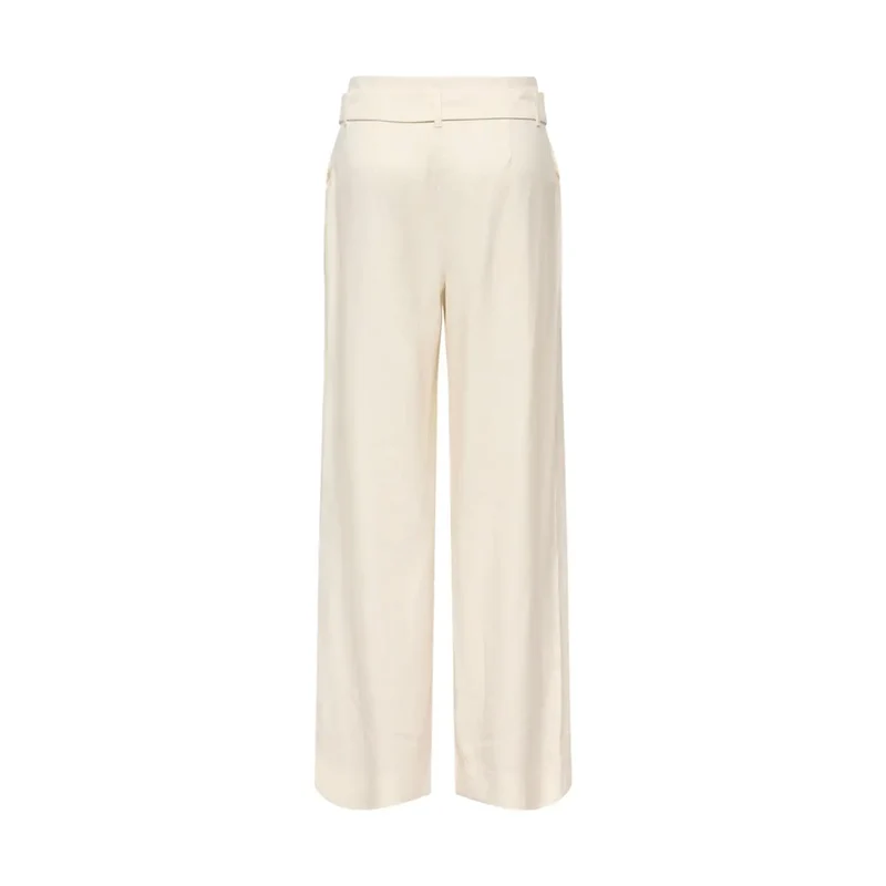 Pantalon large en viscose beige ceinturé femme only