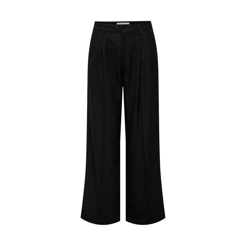 Pantalon femme Jacqueline De Yong noir, fermeture zippée devant et poche