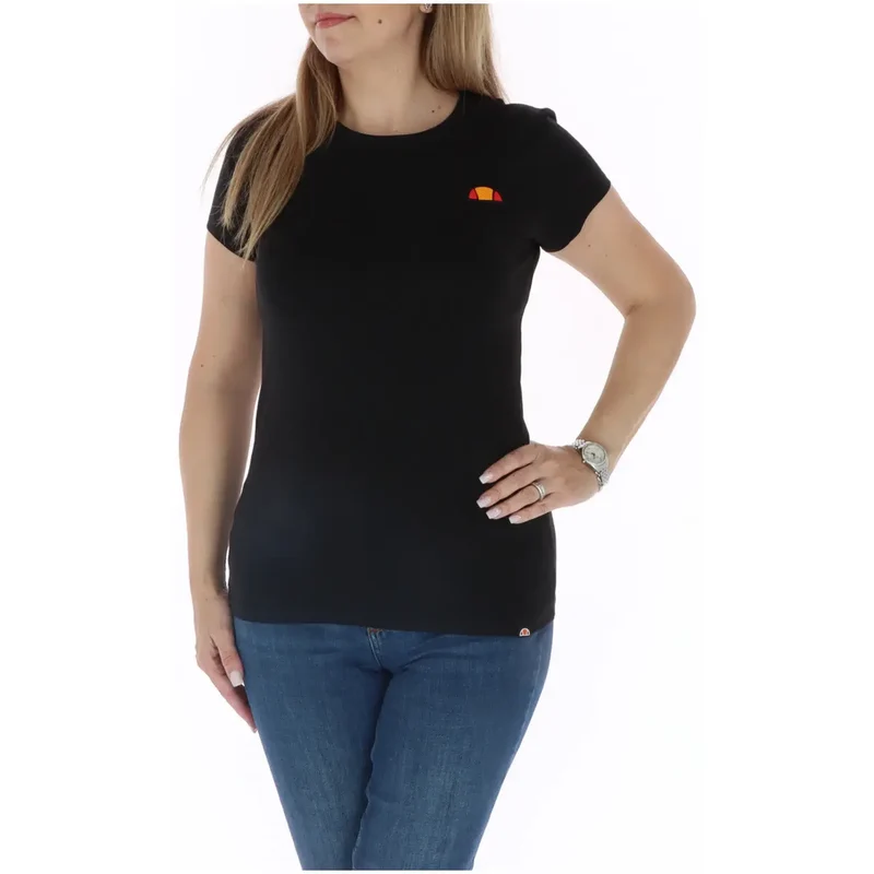 Haut pour femme Ellesse en coton, col rond, violet, manches courtes