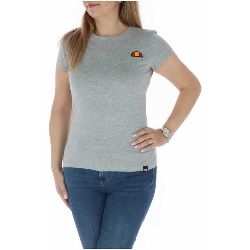 Haut pour femme Ellesse en coton, col rond, violet, manches courtes