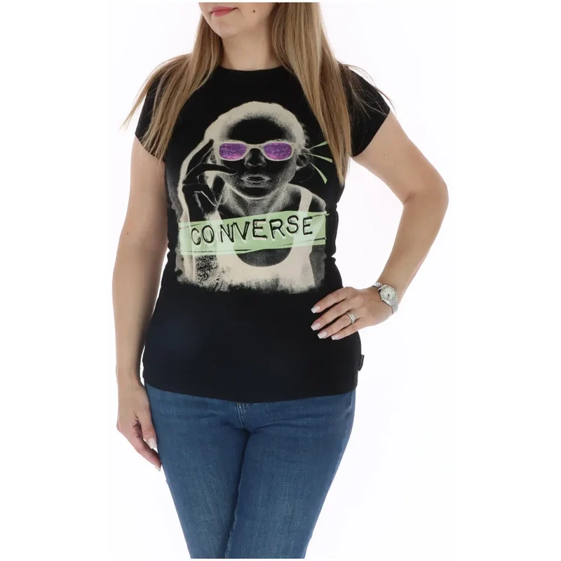 Haut pour femme en coton, sans manches, col rond, noir
