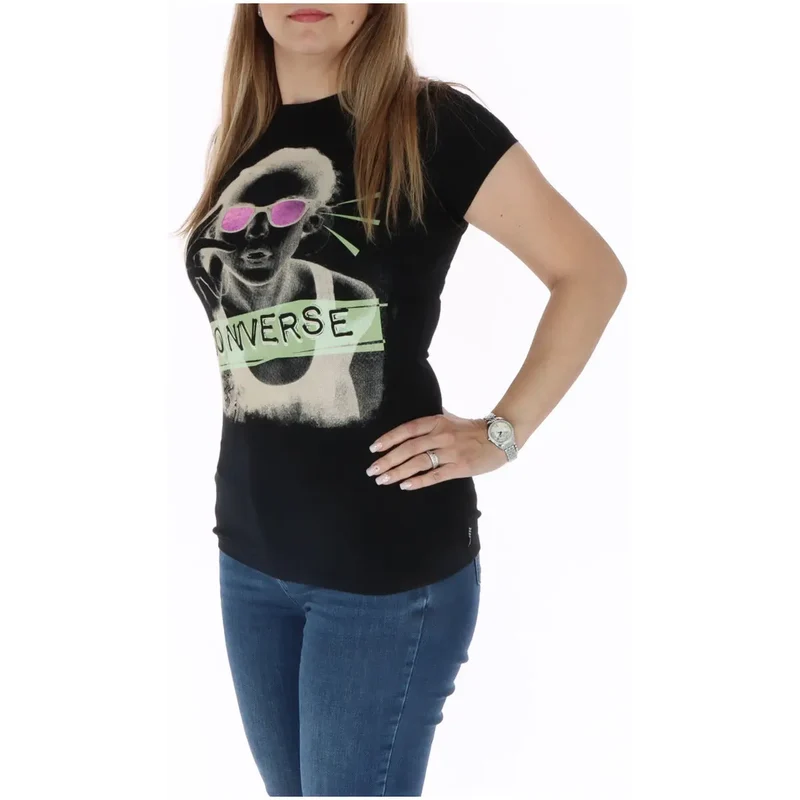 Haut pour femme en coton, sans manches, col rond, noir