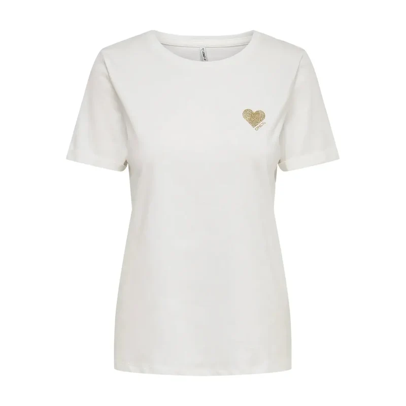 Article 15244714 : T-shirt court en coton à col rond pour femmes Only