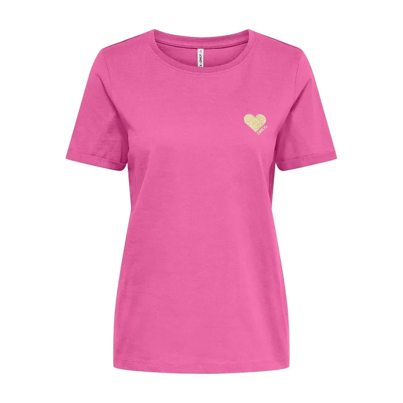 Article 15244714 : T-shirt court en coton à col rond pour femmes Only