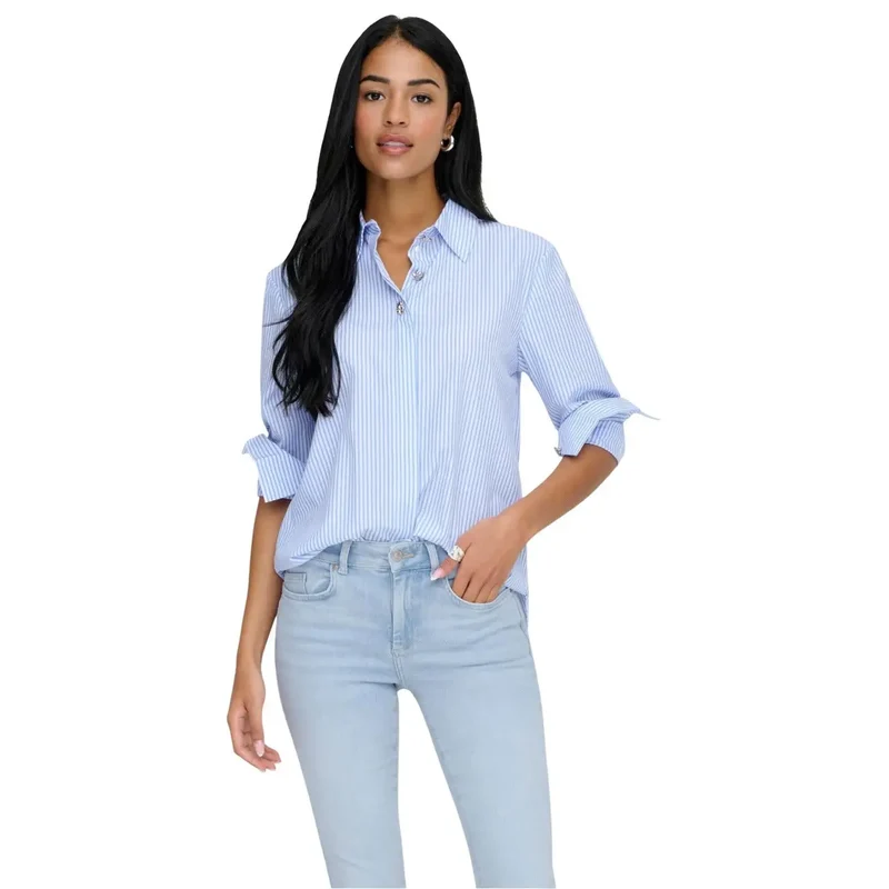 Chemise longue classique en coton beige pour femme de Jacqueline De Yong