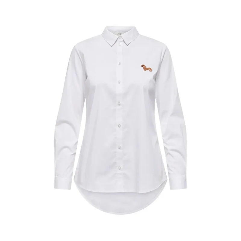 Chemise longue à manches longues en coton beige pour femmes Jacqueline De Yong