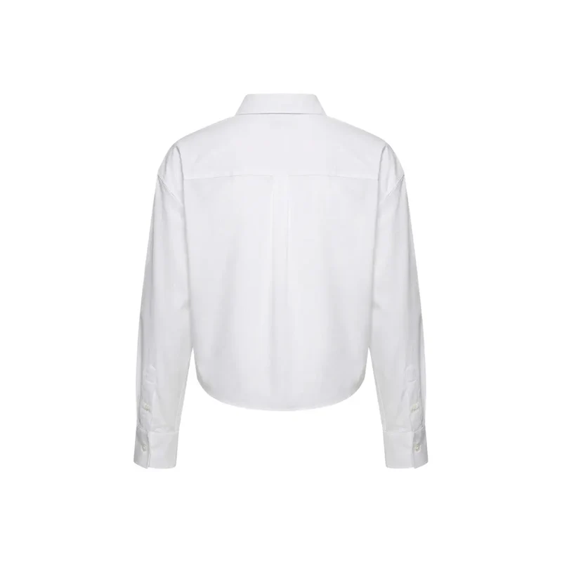 Chemise courte en coton blanc pour femmes Calvin Klein Jeans, article LV047F148G