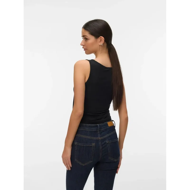 Haut sans manches pour femme Vero Moda noir en lyocell, col rond