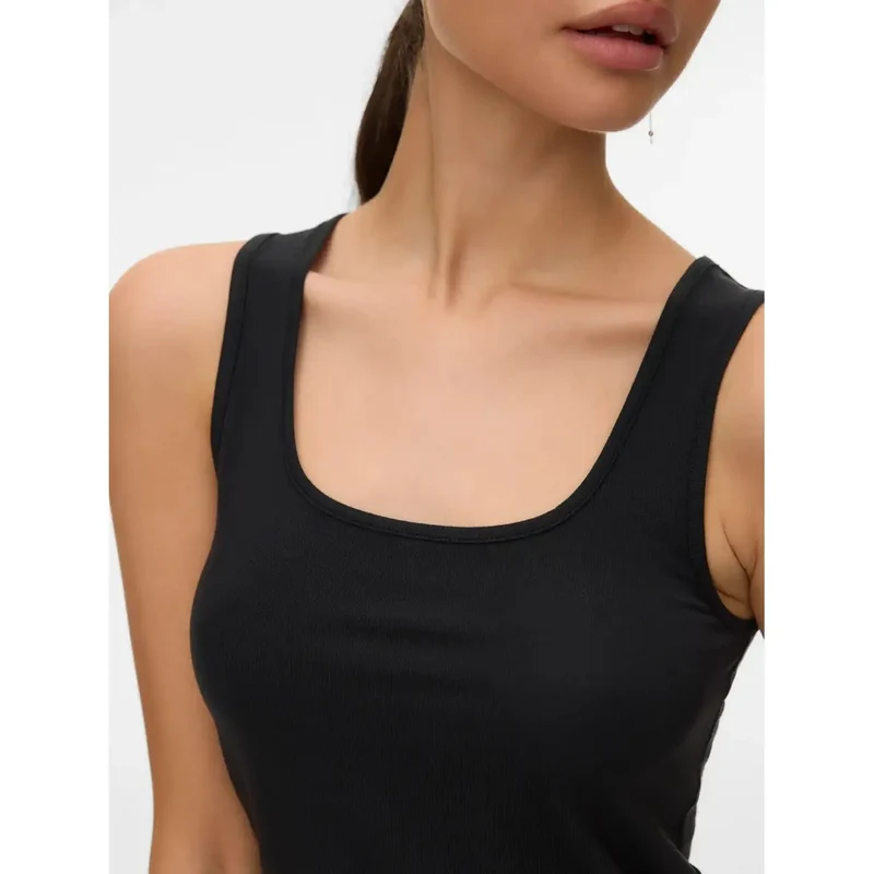 Haut sans manches pour femme Vero Moda noir en lyocell, col rond