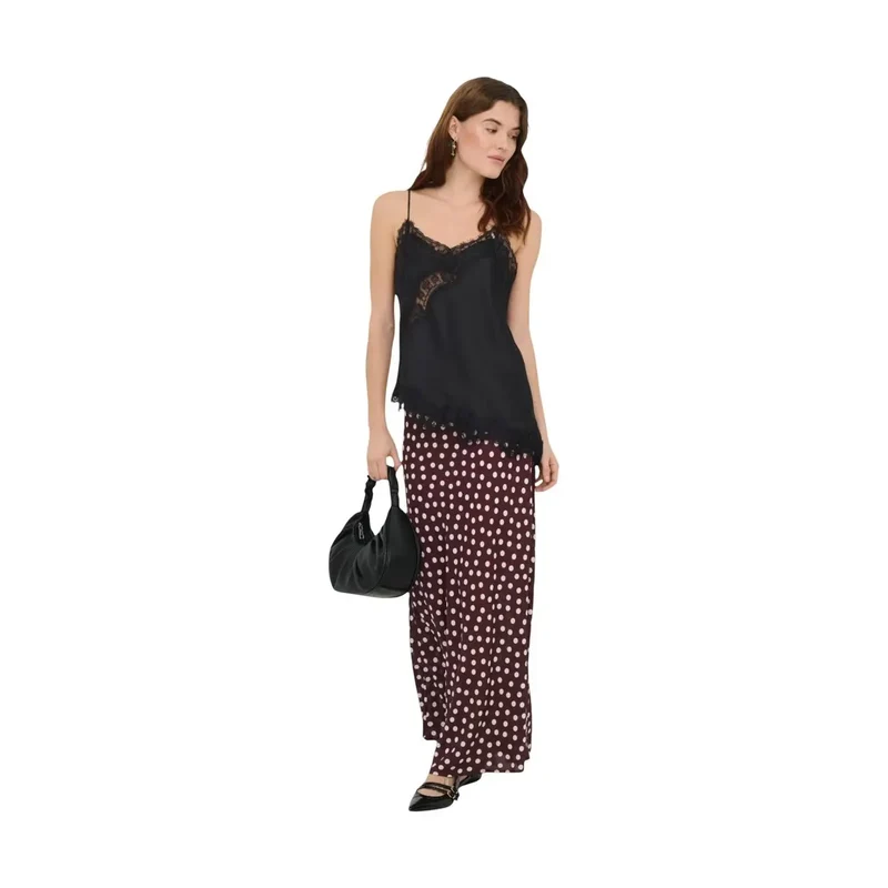 Haut sans manches pour femme Jacqueline De Yong asymétrique en dentelle noire en polyester taille S/L