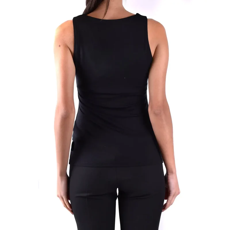 Débardeur pour femme Philipp Plein en coton noir à encolure carrée et sans manches
